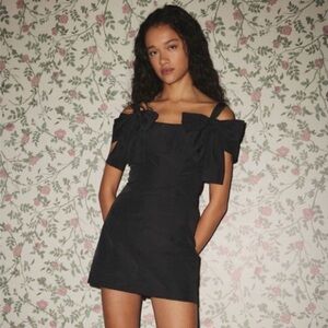 New Urban‎ Outfitters Kimchi Blue Monet Bow Strap Mini Dress in Black XS